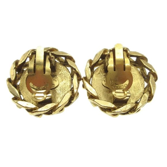 Chanel Rhinestone Earrings Clip-On Gold - Picture 4 of 6